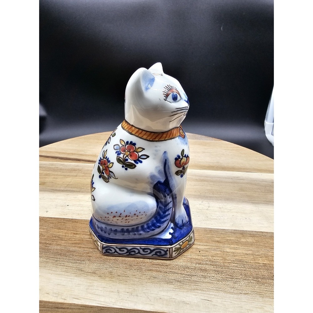Vintage Delft Holland Ceramic Cat Figurine - Picture 2 of 7